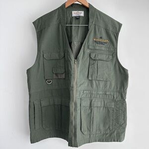Macallan Whiskey‎ Fishing Vest Mens XL Army Green Photography Outdoor Pockets